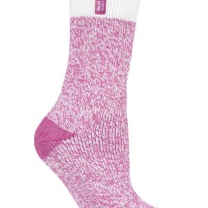 Ladies HEAT HOLDERS  Twist Socks Snowdrop  - Pink