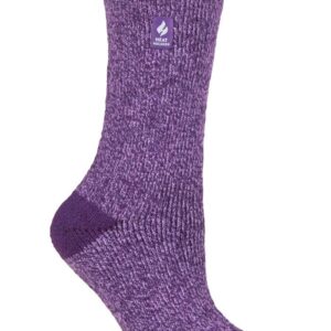 Ladies HEAT HOLDERS Original Heel & Toe Socks Lisbon - Purple