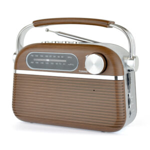Lloytron 'Vintage' Rechargeable Portable Bluetooth AM/FM Radio - Wood Effect